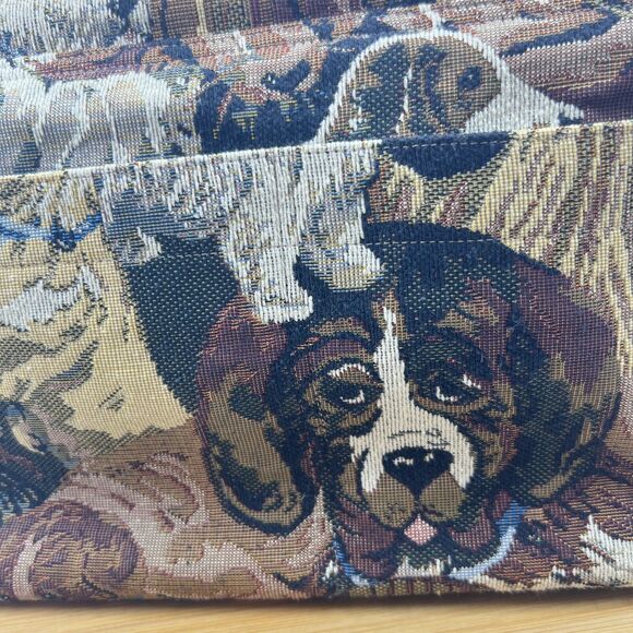 Dog Shoulder Purse Dog Breed Tapestry 2 Handle Handbag Wood Top Close Corgi - Picture 3 of 9